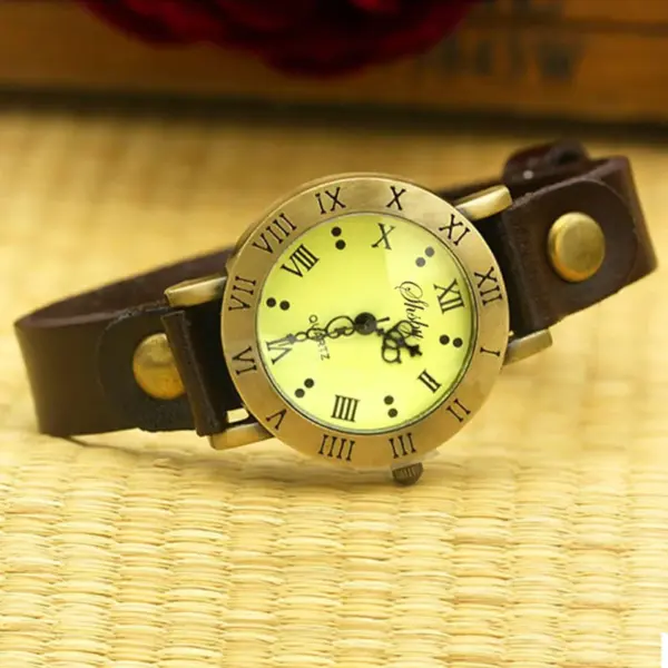 Vintage Cow Leather Strap Watch for Women - Image 6
