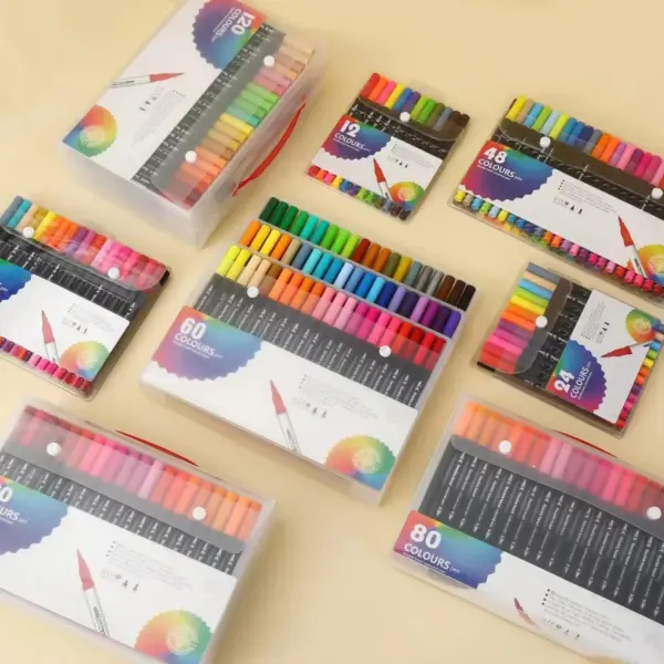 120 Color Dual Tip Brush Pen Set - Image 3