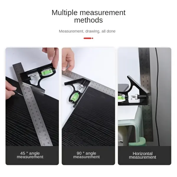 Adjustable Right Angle Ruler with Bubble Level - Image 6