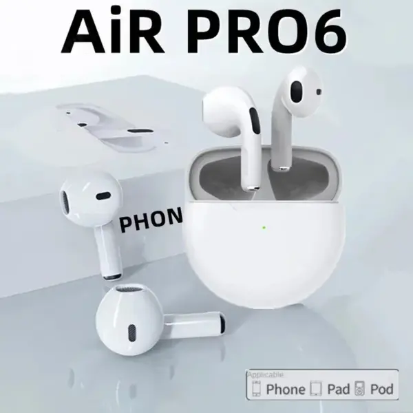 Air Pro 6 TWS Bluetooth Earbuds for iPhone