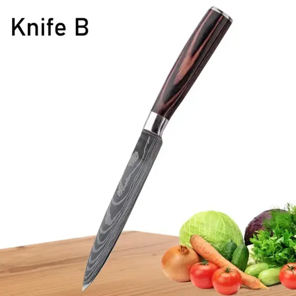 Japanese Kitchen Knife Set with Meat Cleaver - Image 19