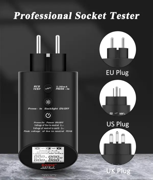 Socket Tester Voltage Circuit Analyzer RCD Meter