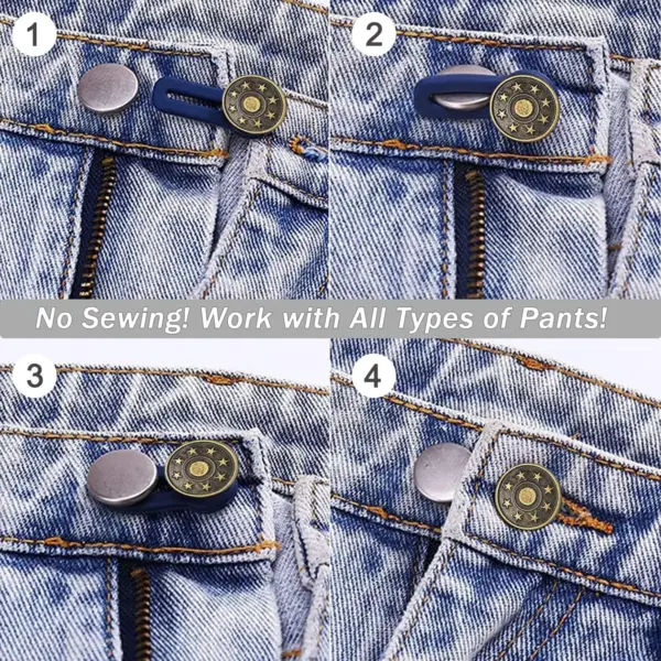10pcs Retractable Jeans Waist Button Extenders - Image 5