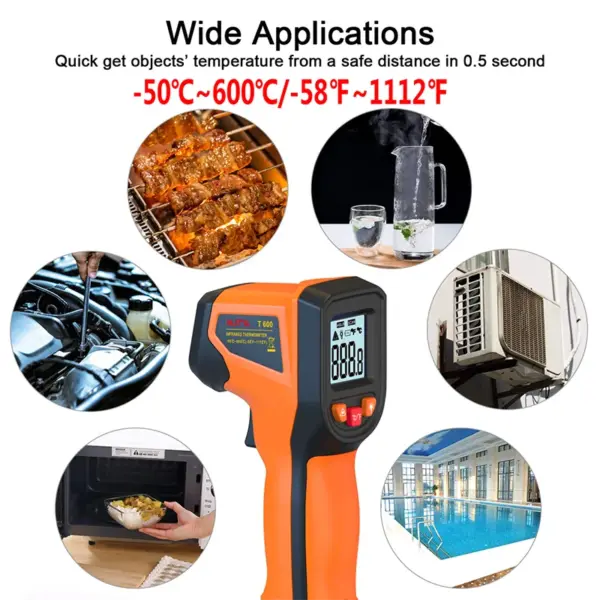 Infrared Thermometer -50 to 600°C Handheld Pyrometer - Image 6