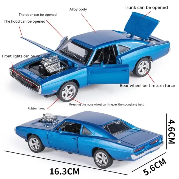 1970 Charger Diecast Model Car 1:32 Scale - Image 4