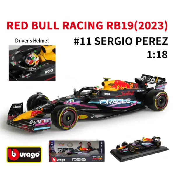 Bburago 1:18 Red Bull RB19 Diecast Model Car - Image 12