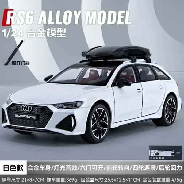 1:24 Audi RS6 Avant Diecast Model Car - Image 9