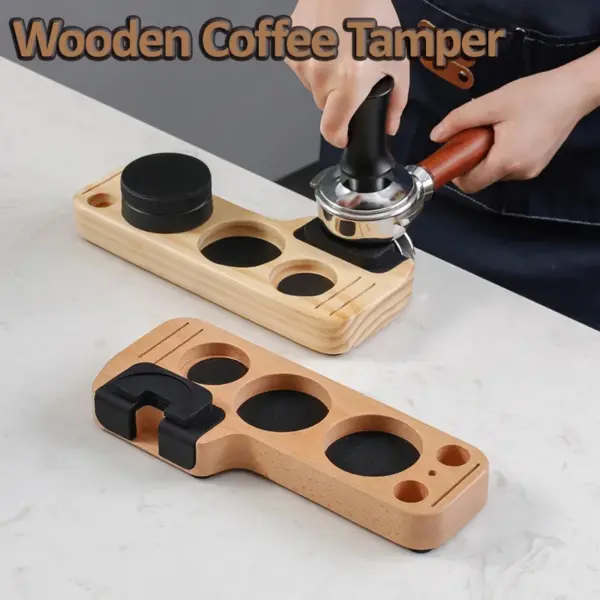 Wooden Coffee Tamper and Accessory Holder