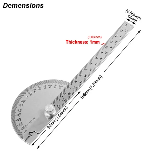 Stainless Steel Angle Meter Protractor Ruler - Image 2