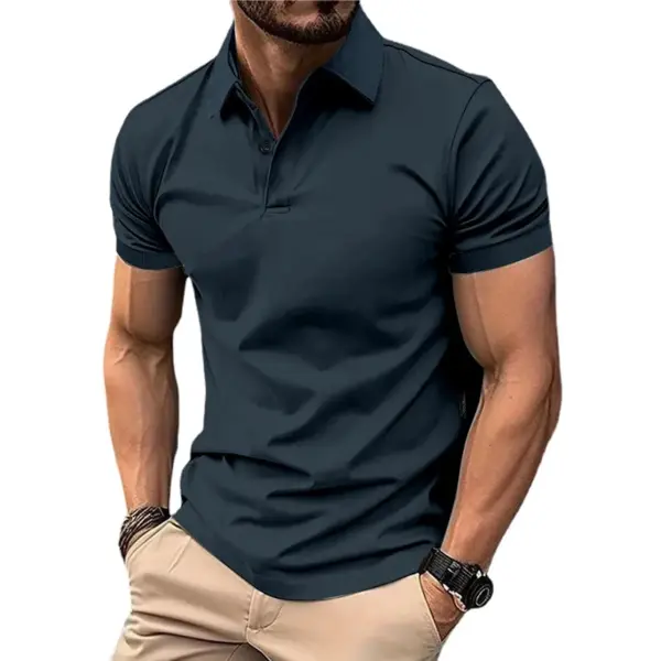 Men's Casual Short Sleeve Polo Shirt - Image 12