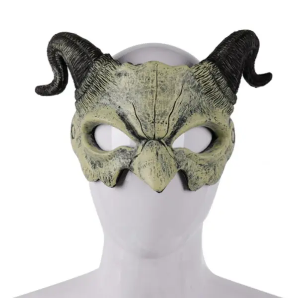 Demon Half Face Mask for Halloween Parties - Image 2
