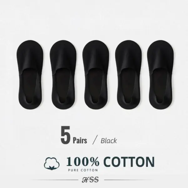 Men's Cotton Boat Socks 5 Pairs Thin Breathable - Image 7