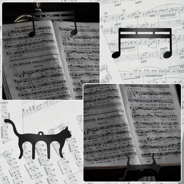 Cute Cat Metal Music Book Clips Set - Image 6