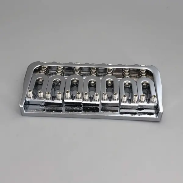 7-String Fixed Guitar Bridge in Black Chrome - Image 4