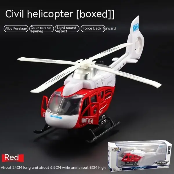 1:64 Scale Alloy Police Helicopter Model - Image 6