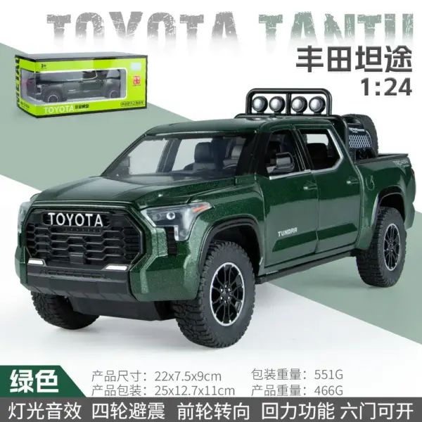 1:24 Scale Toyota Tundra Diecast Pickup Truck - Image 10