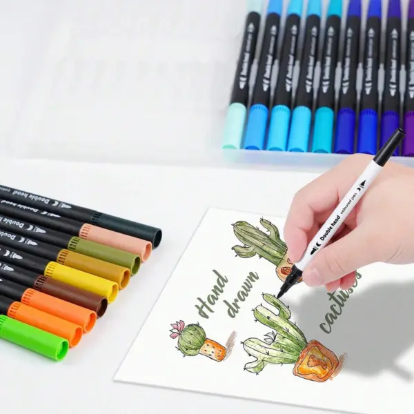 120 Color Dual Tip Brush Pen Set - Image 2