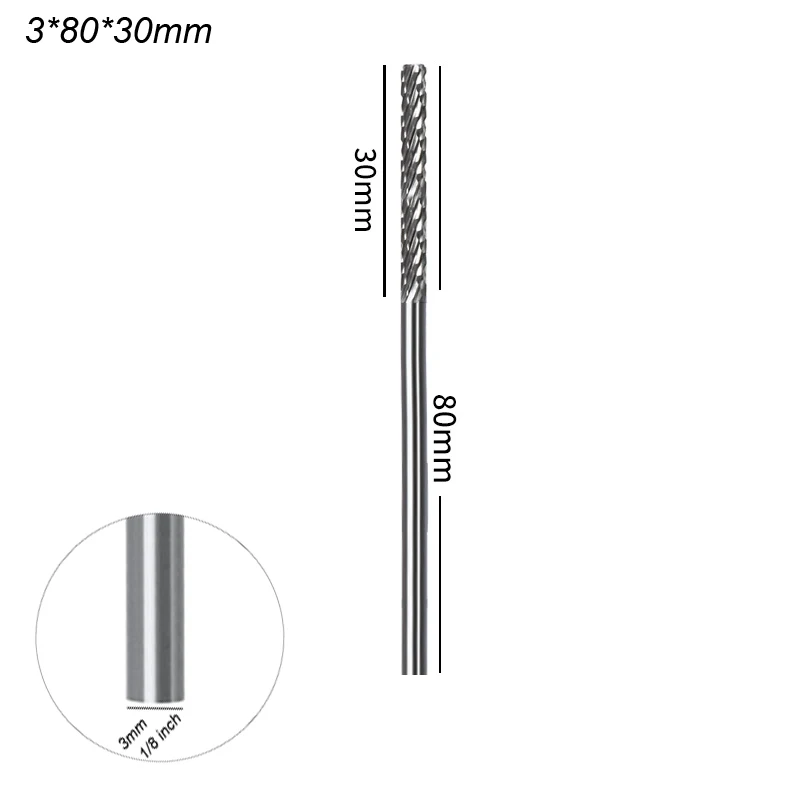 3mm 1/8 Inch Long Shank Carbide Burr Set 11 3mm 1/8 Inch Long Shank Carbide Burr Set - Image 11