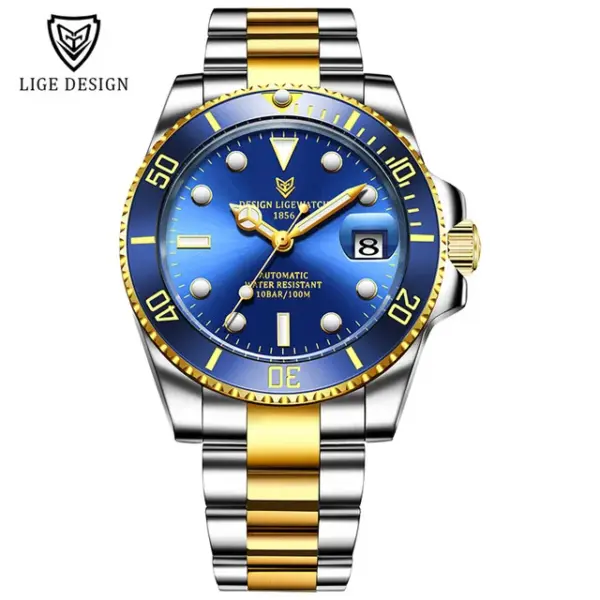 LIGE Automatic Men's Diver Stainless Steel Watch - Image 13