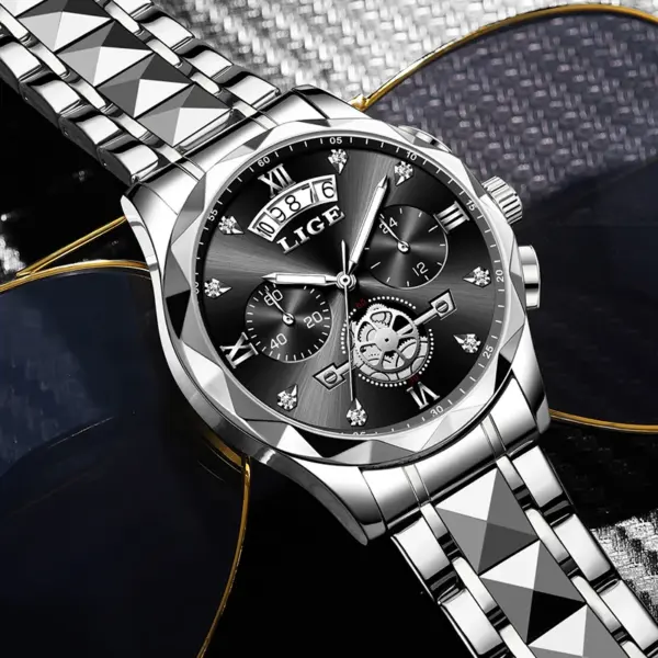 LIGE Men's Quartz Chronograph Watch Waterproof - Image 4