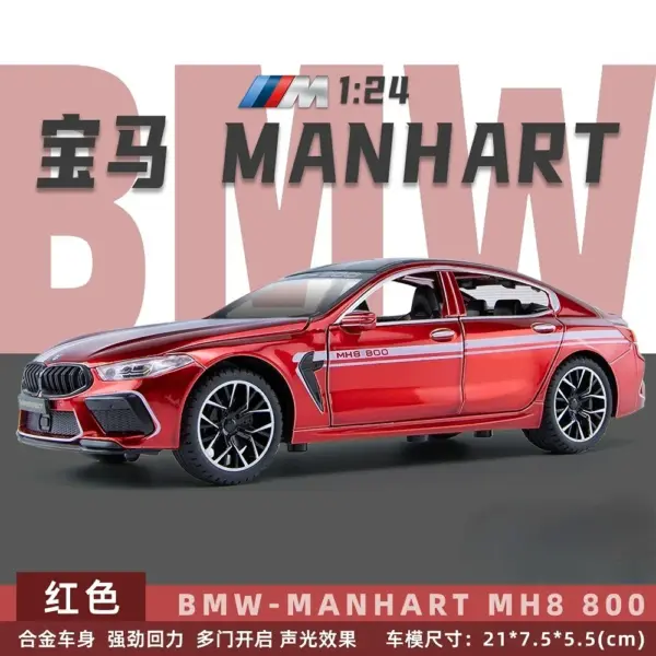 1:24 BMW M8 MH8 Diecast Alloy Car Model - Image 7