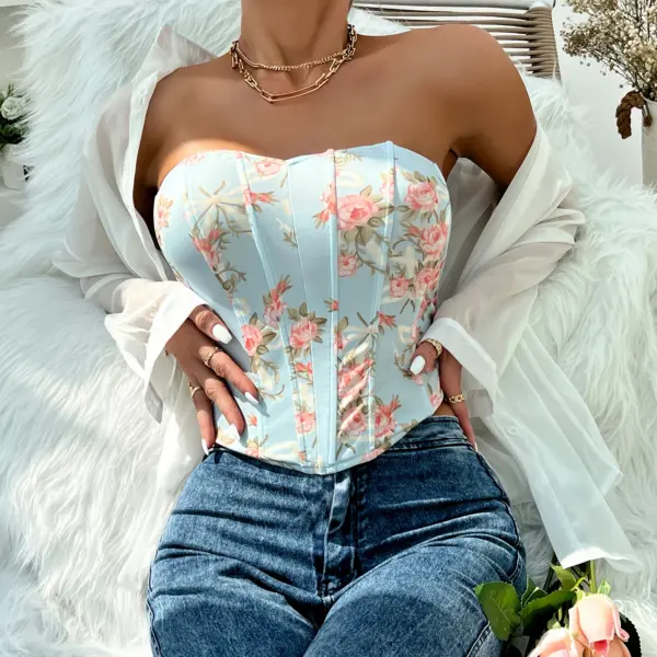 Backless Floral Crop Top for Women - Image 6