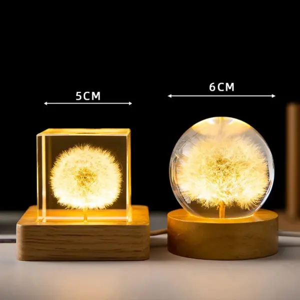 3D Dandelion Glass Ball Night Light - Image 5