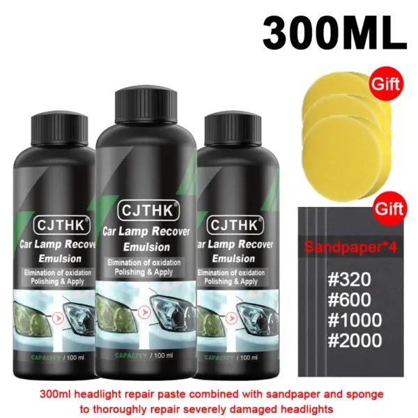 Car Headlight Restoration Polishing Kit 300ml - Image 7