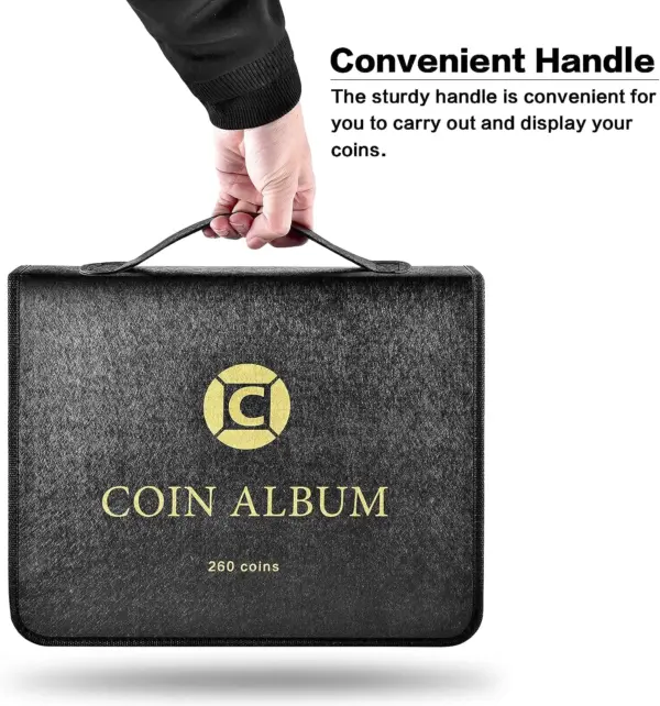 Coin Collection Album with 260 Pockets - Image 6