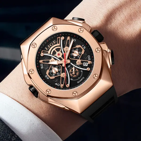 LIGE Luxury Waterproof Quartz Watch for Men - Image 5