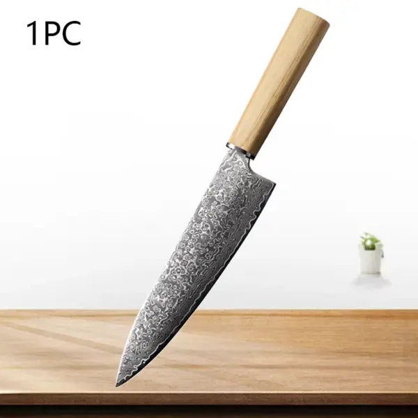 Damascus Steel Chef Knife and Meat Cleaver - Image 7