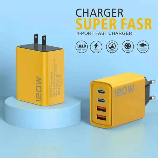 120W Fast Charging USB Wall Charger Adapter - Image 4