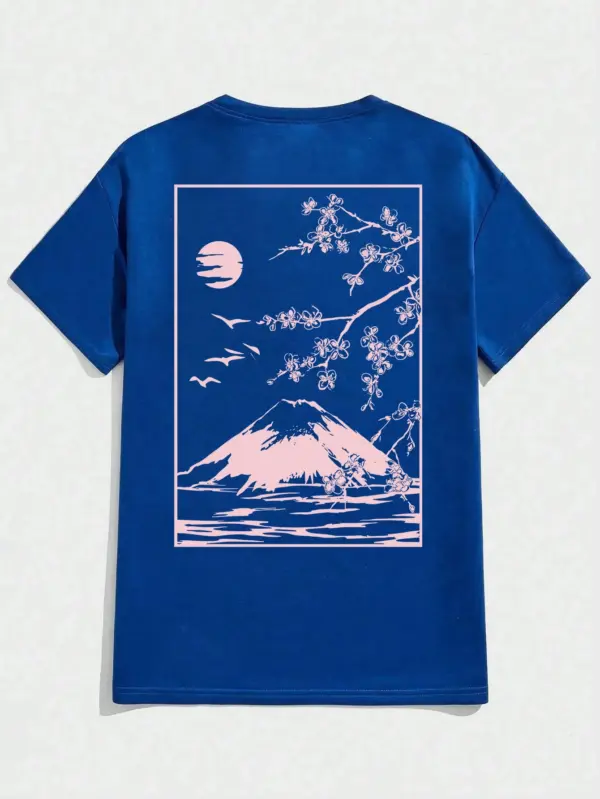Tokyo Sakura Mount Fuji Cotton T-Shirt - Image 4