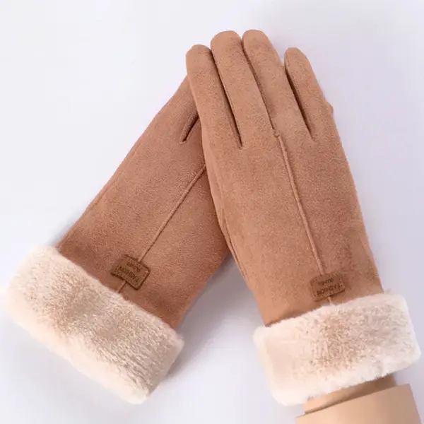 Women’s Touchscreen Suede Winter Gloves - Image 7