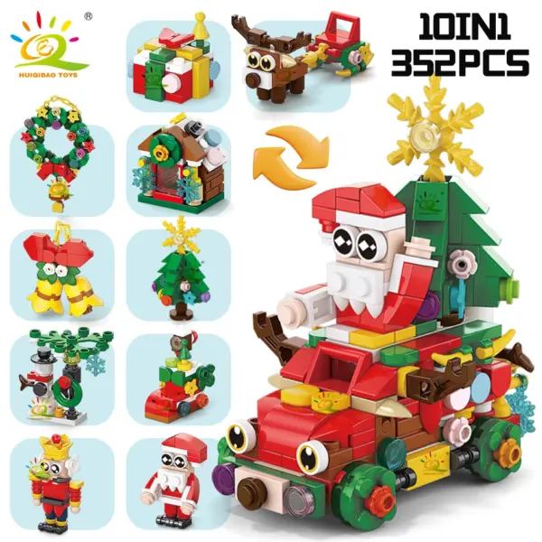 Christmas Elk Deer Santa Claus Building Blocks Set - Image 7