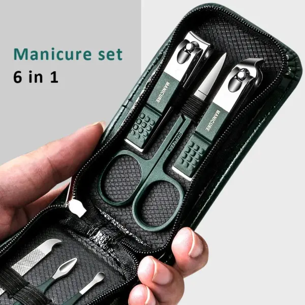 6 Pcs Luxury Manicure Pedicure Set Black