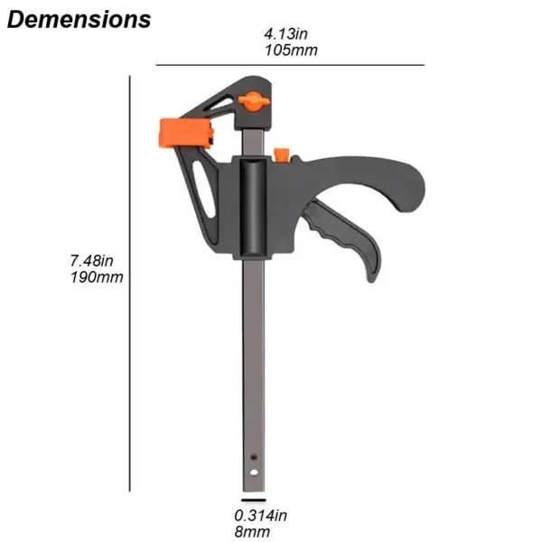 4 Inch Quick Release Woodworking Clamp Set - Image 3