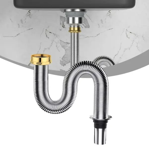 Stainless Steel Flexible Sink Drain Hose 40/60cm - Image 4