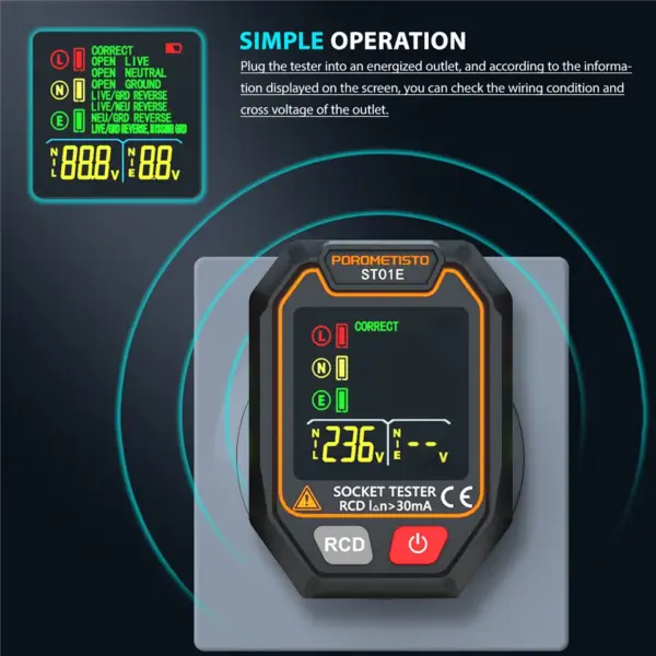 Digital Socket Tester with RCD Function - Image 4