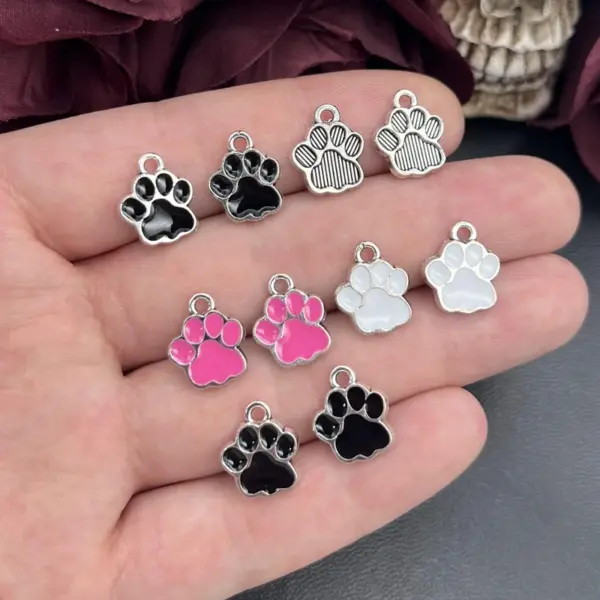 15pcs Dog Paw Print Charms for Jewelry - Image 2