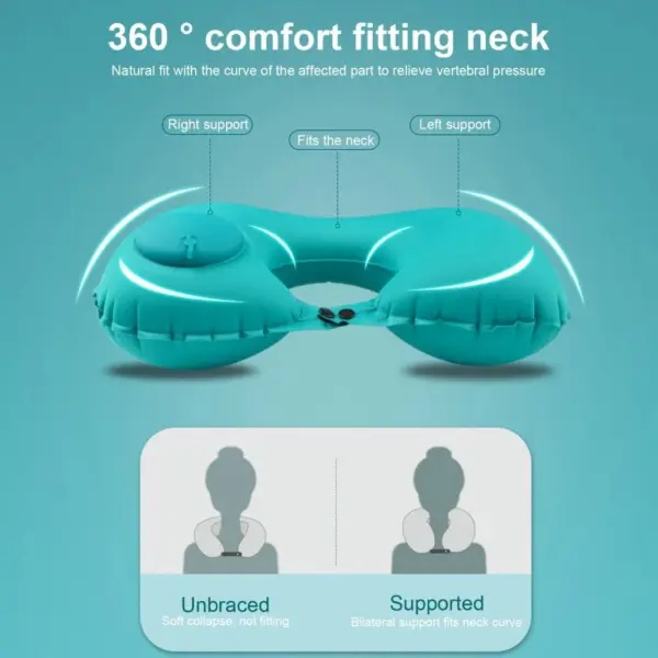 U-Shape Inflatable Travel Neck Pillow - Image 5