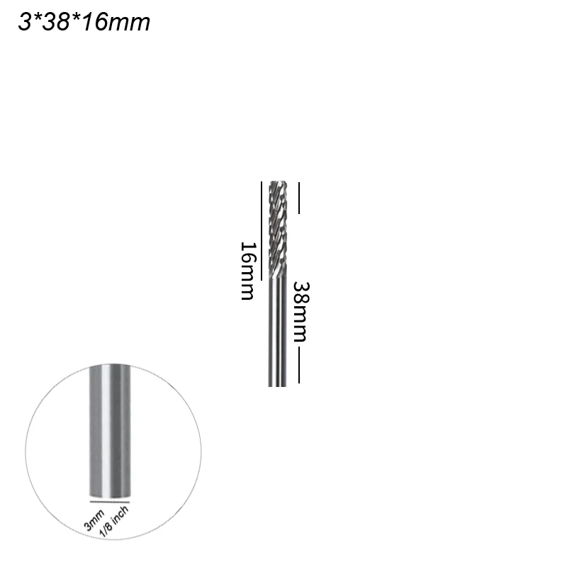 3mm 1/8 Inch Long Shank Carbide Burr Set 8 3mm 1/8 Inch Long Shank Carbide Burr Set - Image 8