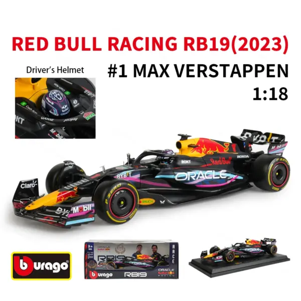 Bburago 1:18 Red Bull RB19 Diecast Model Car - Image 11