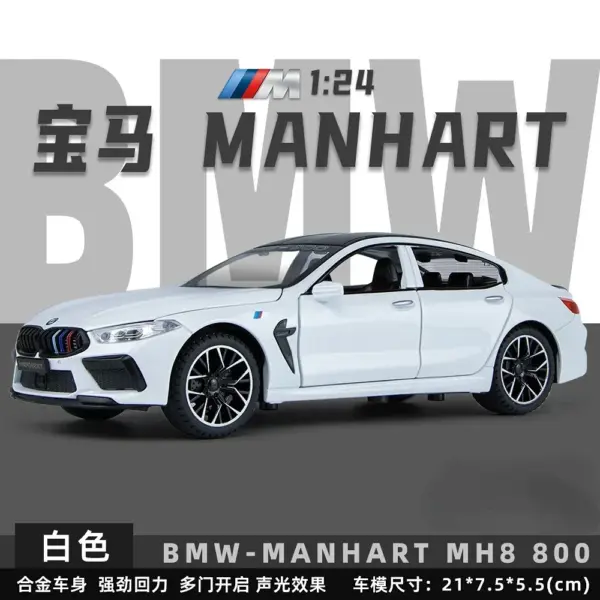 1:24 BMW M8 MH8 Diecast Alloy Car Model - Image 5