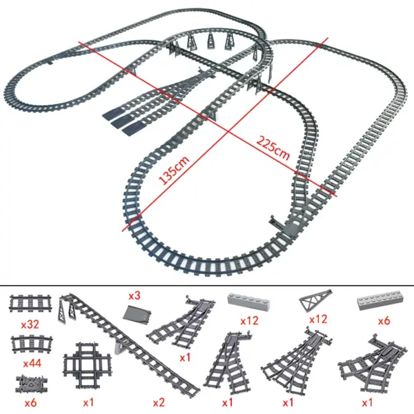 Flexible Building Block Train Tracks Set - Image 17