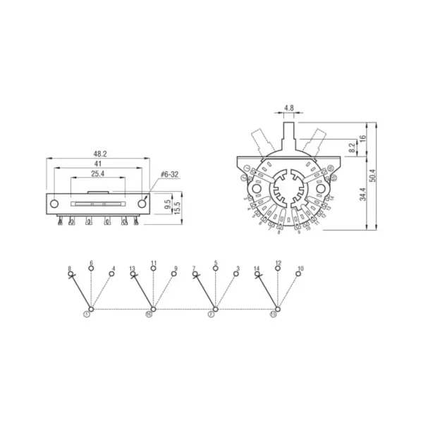 3-Way Guitar Pickup Selector Switch 12 Terminals - Image 6