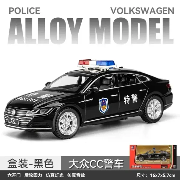 1:32 Volkswagen CC Police Diecast Model Car - Image 5