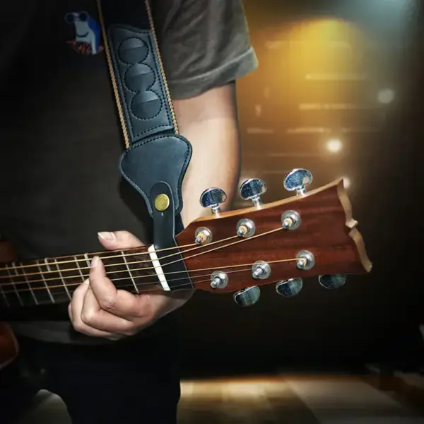 Vintage Leather Guitar Strap Button Adapter - Image 6