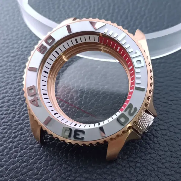42mm Gold Rose Gold Stainless Steel Watch Case - Image 7