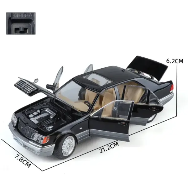 1:24 Mercedes-Benz W140 Classic Alloy Model Car - Image 6